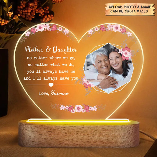 Acrylic LED Night Light - Gift For Mom - Mother And Daughter ARND037