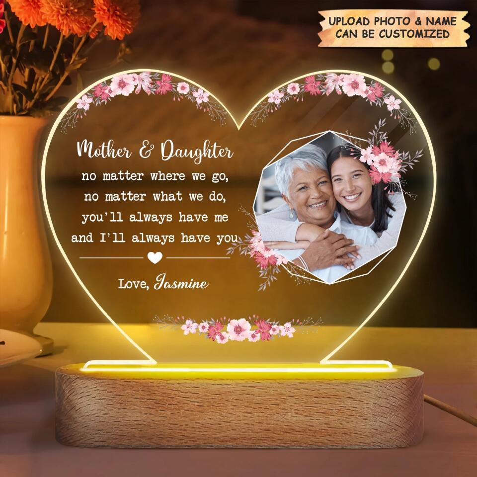 Acrylic LED Night Light - Gift For Mom - Mother And Daughter ARND037