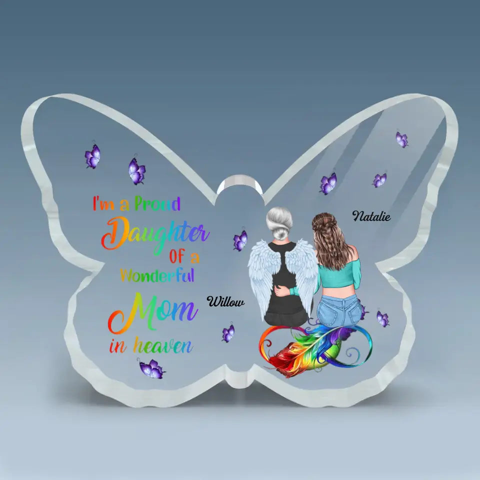 Personalized Butterfly Acrylic Plaque - Gift For Mom - Wonderful Mom In Heaven