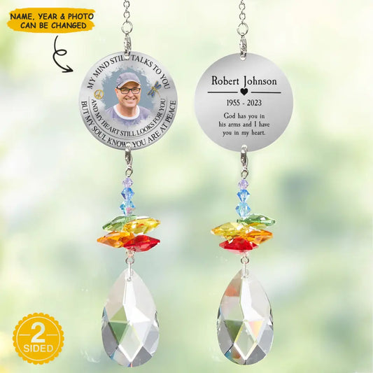 Personalized Suncatcher - My Mind My Heart - Memorial Gift, Gift For Family WRND010