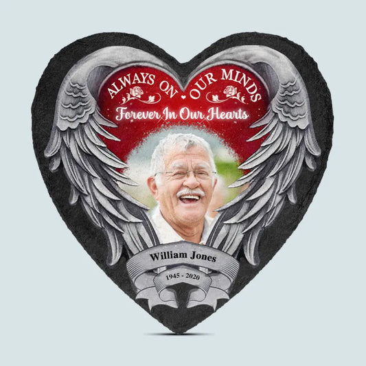 Pesonalized Heart Garden Stone - Always On Our Minds - WRND011