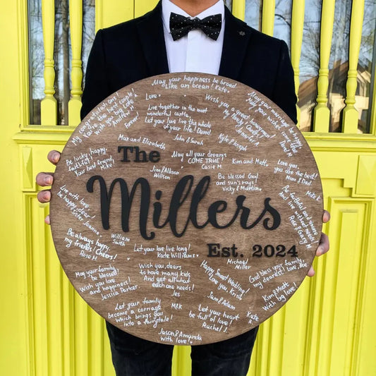 Personalized Wedding Guest Book Alternative - Wedding Guestbook - Last Name Wood sign - Family Name Wood Sign - Wedding Date Wood Sign