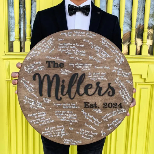 Personalized Wedding Guest Book Alternative - Wedding Guestbook - Last Name Wood sign - Family Name Wood Sign - Wedding Date Wood Sign