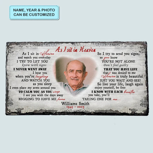 Personalized Memorial Slate Plaque - I Hide My Tears - Memorial Gift, Gift For Family WRND010