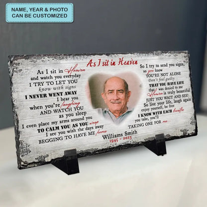 Personalized Memorial Slate Plaque - I Hide My Tears - Memorial Gift, Gift For Family WRND010