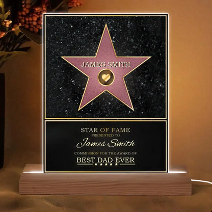 Personalized 3D LED Light Night - Best Of Fame - Gift For Dad, Gift For Grandpa, Father's Day Gifts