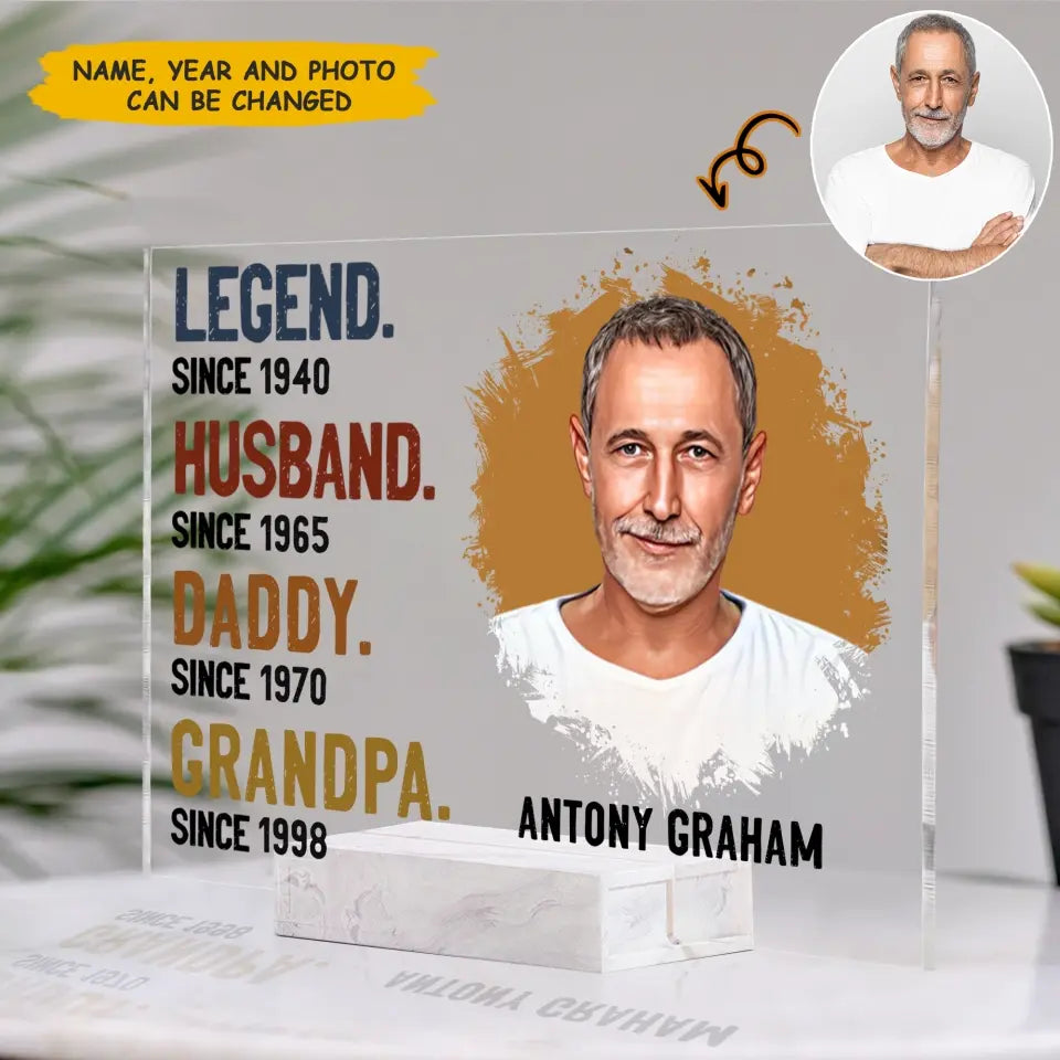 Personalized Acrylic Plaque _ Legend Husband Daddy- Gift For Dad, Gift For Family