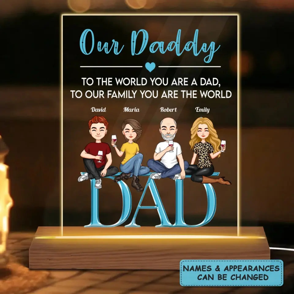 Personalized 3D LED Light Night - My Dad, Our Dad, Gift For Dad, Father's Day Gift - WRND010