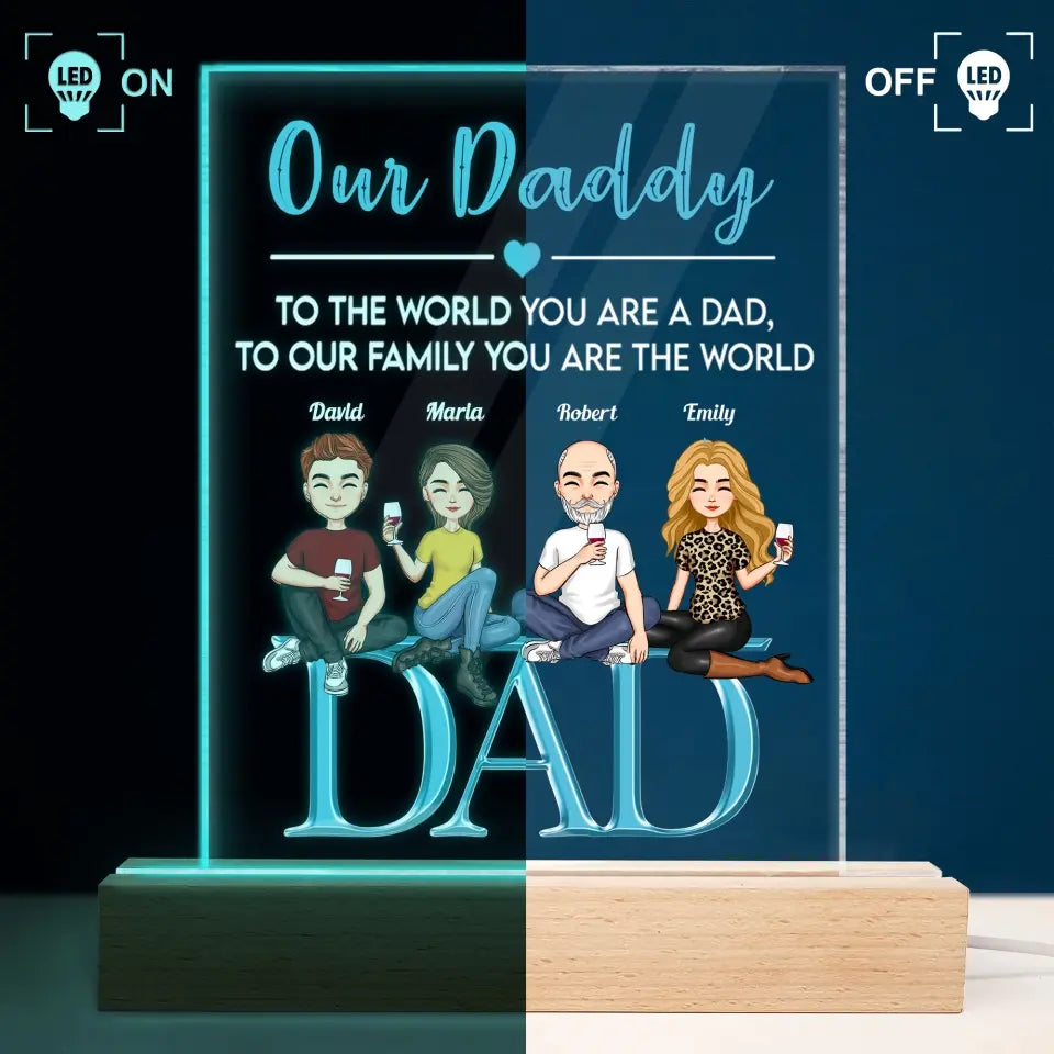 Personalized 3D LED Light Night - My Dad, Our Dad, Gift For Dad, Father's Day Gift - WRND010