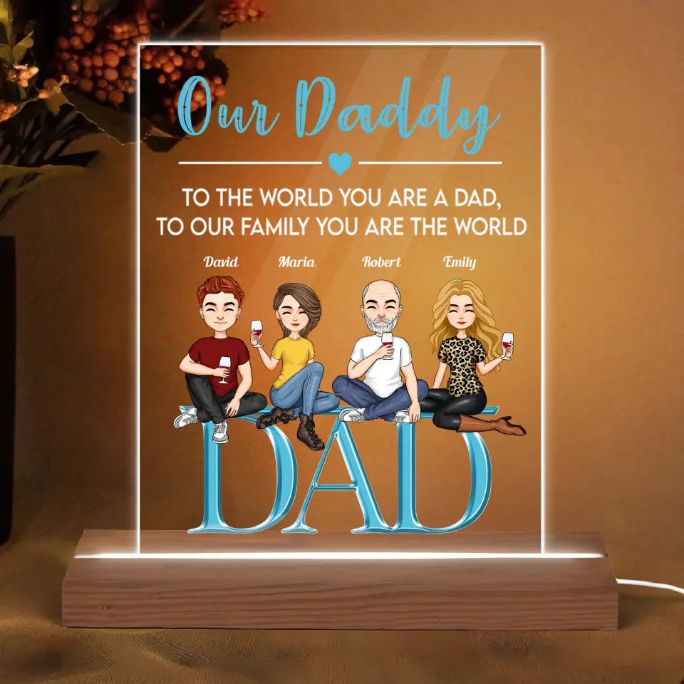 Personalized 3D LED Light Night - My Dad, Our Dad, Gift For Dad, Father's Day Gift - WRND010