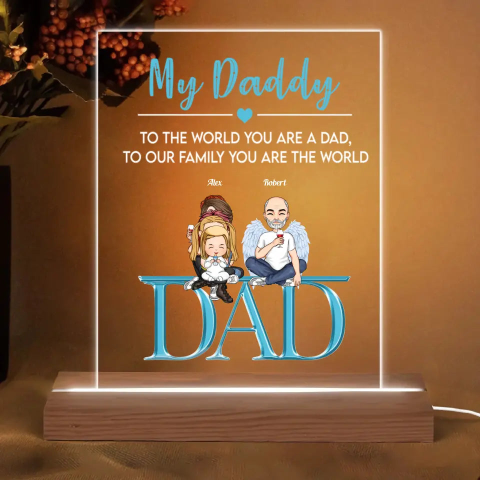 Personalized 3D LED Light Night - My Dad, Our Dad, Gift For Dad, Father's Day Gift - WRND010