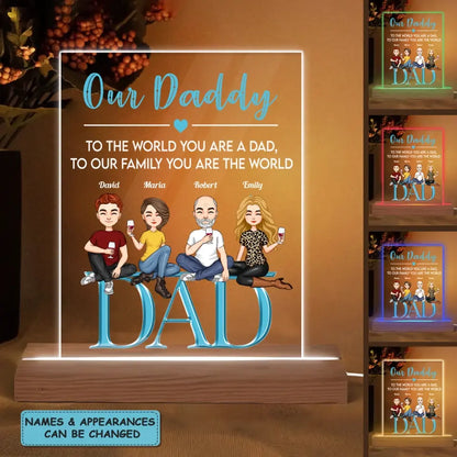 Personalized 3D LED Light Night - My Dad, Our Dad, Gift For Dad, Father's Day Gift - WRND010