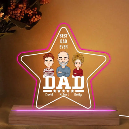 Personalize 3D LED Light Night - Best Dad Ever - Gift For Dad, Gift For Grandpa, Father's Day Gift - WRND010