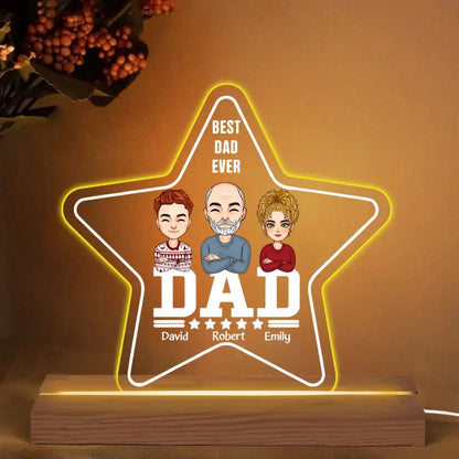 Personalize 3D LED Light Night - Best Dad Ever - Gift For Dad, Gift For Grandpa, Father's Day Gift - WRND010