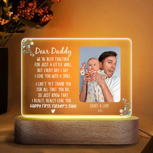 Personalized Acrylic Rectangle Plaque - Happy First Father's Day - Gift For Dad, Father's Day Gift - WRND010