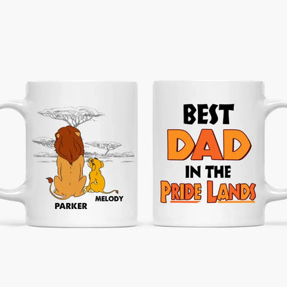 Personalized White Mug - Father's Day Gift For Dad, Grandpa - The Best Dad In The Pride Lands