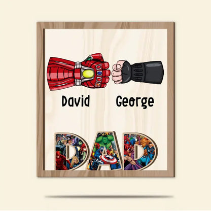 Personalized Wooden Art - Father's Day, Birthday Gift For Dad, Grandpa - Dad Kids Bump