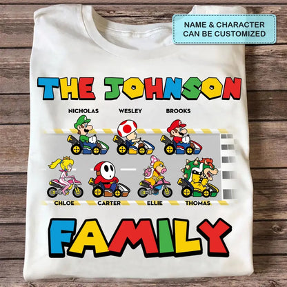 Personalized Custom T-shirt - Gift For Family, Father, Dad, Mother, Mom, Husband, Wife - Racing Team