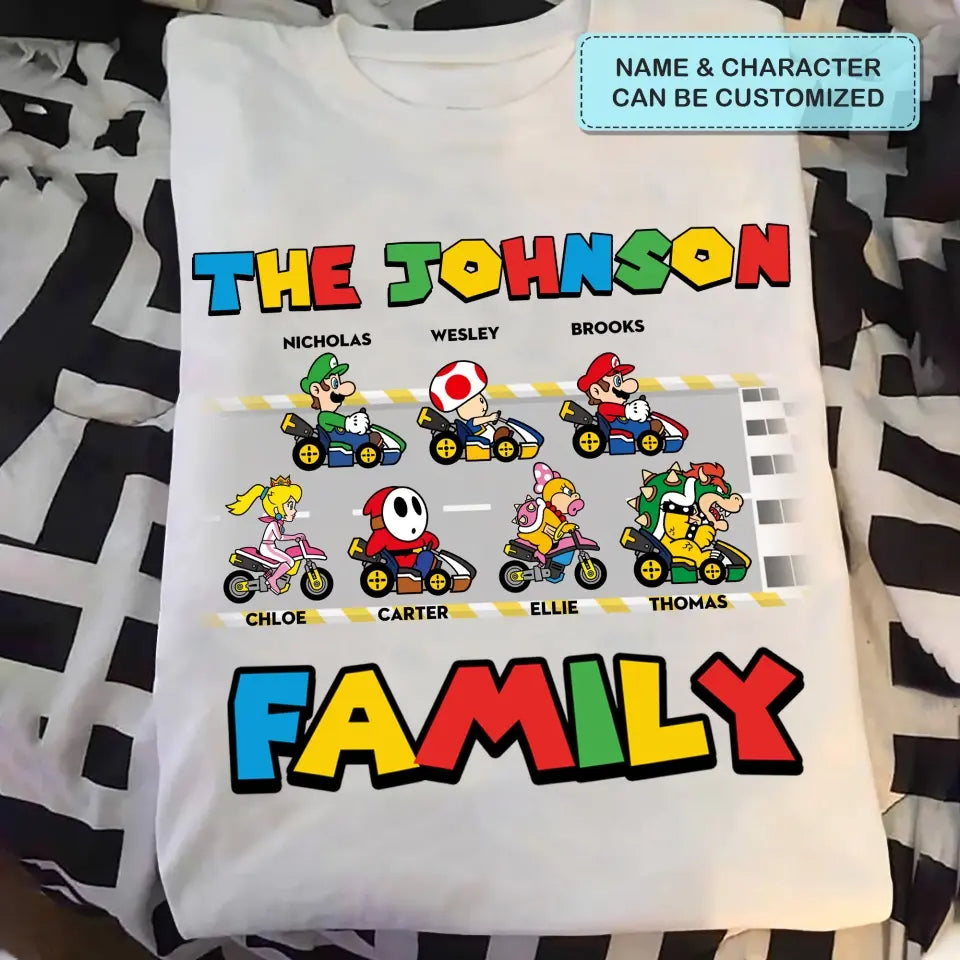 Personalized Custom T-shirt - Gift For Family, Father, Dad, Mother, Mom, Husband, Wife - Racing Team