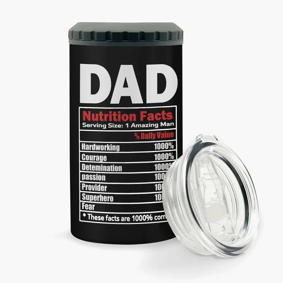 Personalized Custom Can Cooler Tumbler - Father's Day, Birthday Gift For Dad, Grandpa - Dad Nutrition Facts