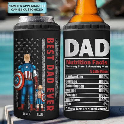 Personalized Custom Can Cooler Tumbler - Father's Day, Birthday Gift For Dad, Grandpa - Dad Nutrition Facts