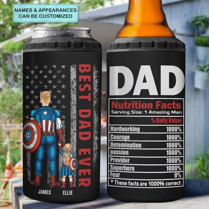 Personalized Custom Can Cooler Tumbler - Father's Day, Birthday Gift For Dad, Grandpa - Dad Nutrition Facts