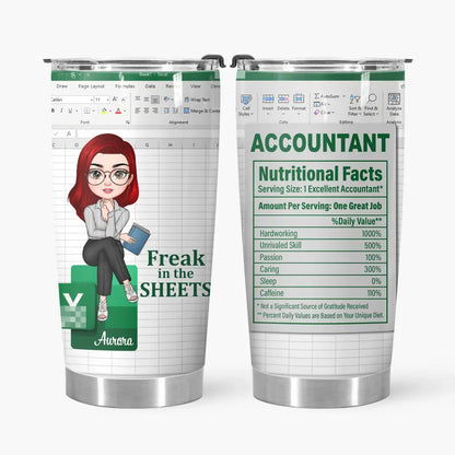 Personalized Custom Tumbler - Birthday Gift For Accountant - Freak In The Sheets