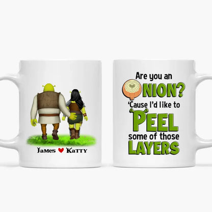 Personalized Custom White Mug - Anniversary Gift For Couple - Are You An Onion?