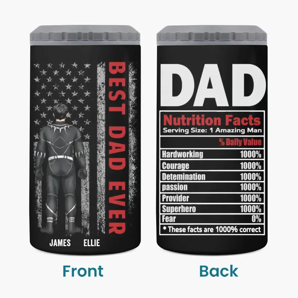 Personalized Custom Can Cooler Tumbler - Father's Day, Birthday Gift For Dad, Grandpa - Dad Nutrition Facts