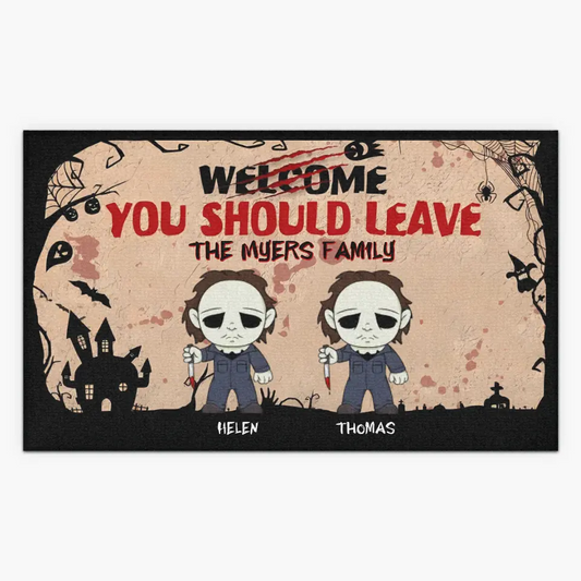 Personalized Custom Doormat - Halloween Gift For Family Members - Welcome, You Should Leave Halloween