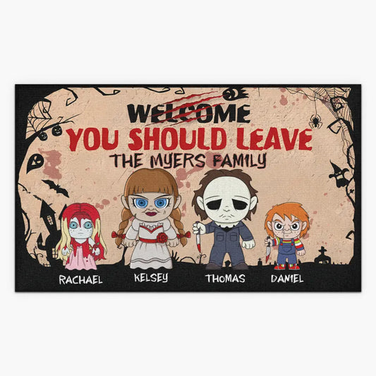 Personalized Custom Doormat - Halloween Gift For Family Members - Welcome, You Should Leave Halloween