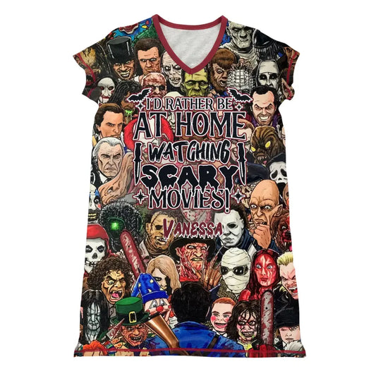 Women's V-Neck Nightshirt - Halloween Horror