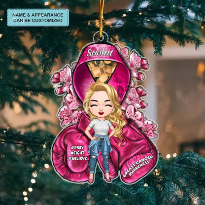 Breast Cancer Awareness - Personalized Custom Mica Ornament - Christmas, Breast Cancer Awareness Month's Gift For Friends, Family Members CLA0VP003