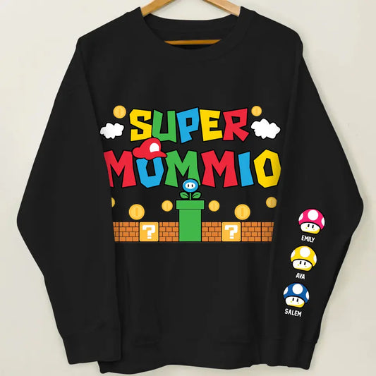 Supper Mommio - Personalized Custom Sweatshirt - Mother's Day, Father's Day Gift For Mom, Dad, Family Members