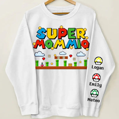 Supper Mommio - Personalized Custom Sweatshirt - Mother's Day, Father's Day Gift For Mom, Dad, Family Members