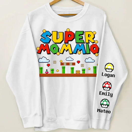 Supper Mommio - Personalized Custom Sweatshirt - Mother's Day, Father's Day Gift For Mom, Dad, Family Members