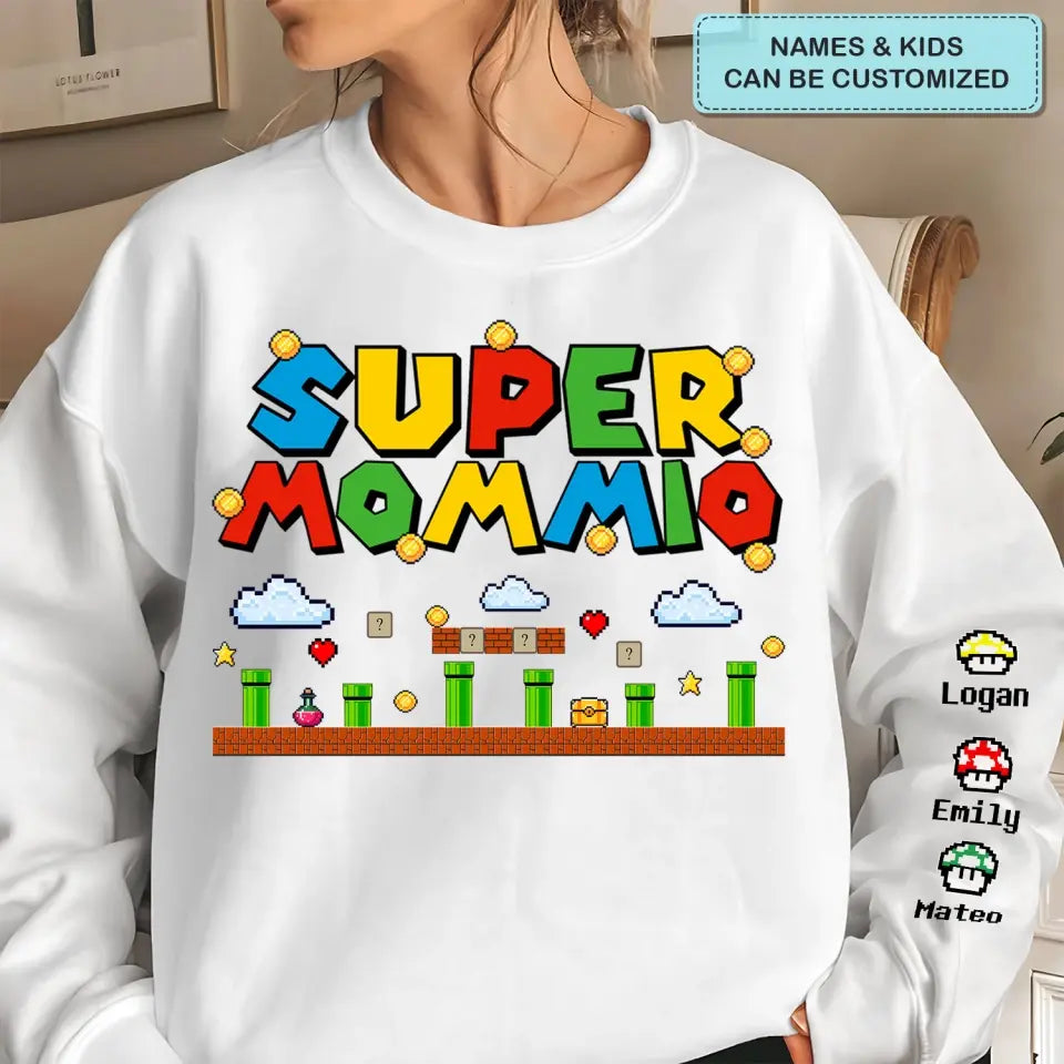 Supper Mommio - Personalized Custom Sweatshirt - Mother's Day, Father's Day Gift For Mom, Dad, Family Members