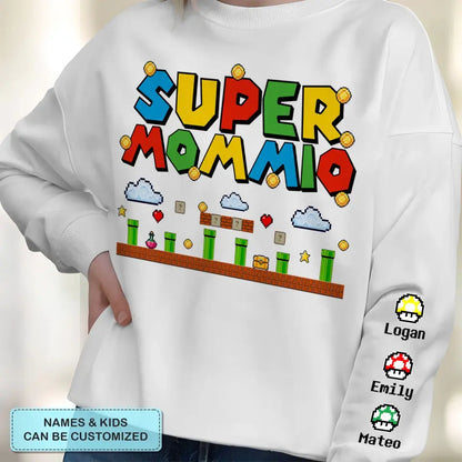 Supper Mommio - Personalized Custom Sweatshirt - Mother's Day, Father's Day Gift For Mom, Dad, Family Members