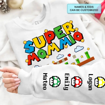 Supper Mommio - Personalized Custom Sweatshirt - Mother's Day, Father's Day Gift For Mom, Dad, Family Members