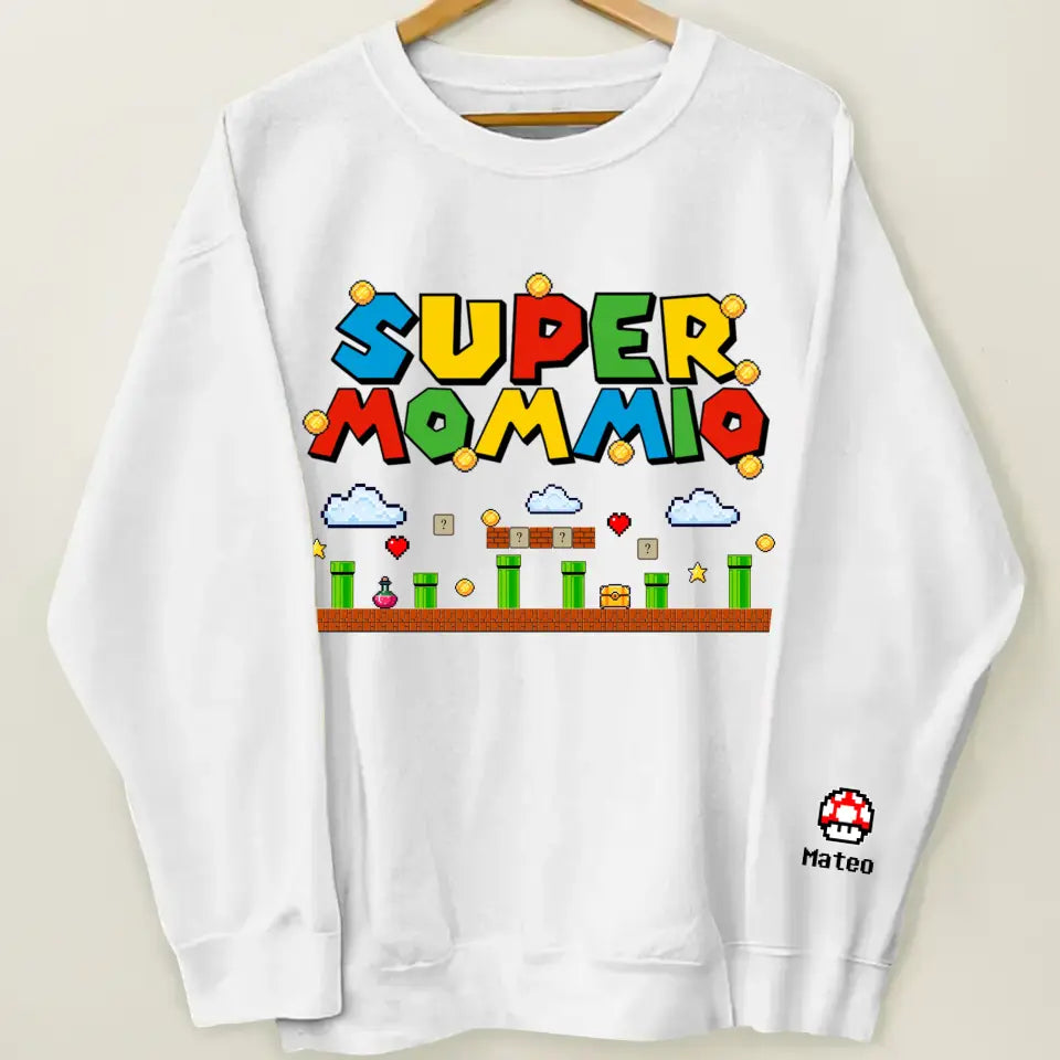 Supper Mommio - Personalized Custom Sweatshirt - Mother's Day, Father's Day Gift For Mom, Dad, Family Members