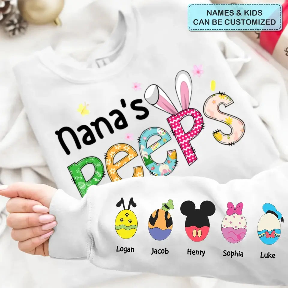 Nana's Peeps - Personalized Custom Sweatshirt - Mother's Day, Easter's Day Gift For Mom, Grandma, Family Members