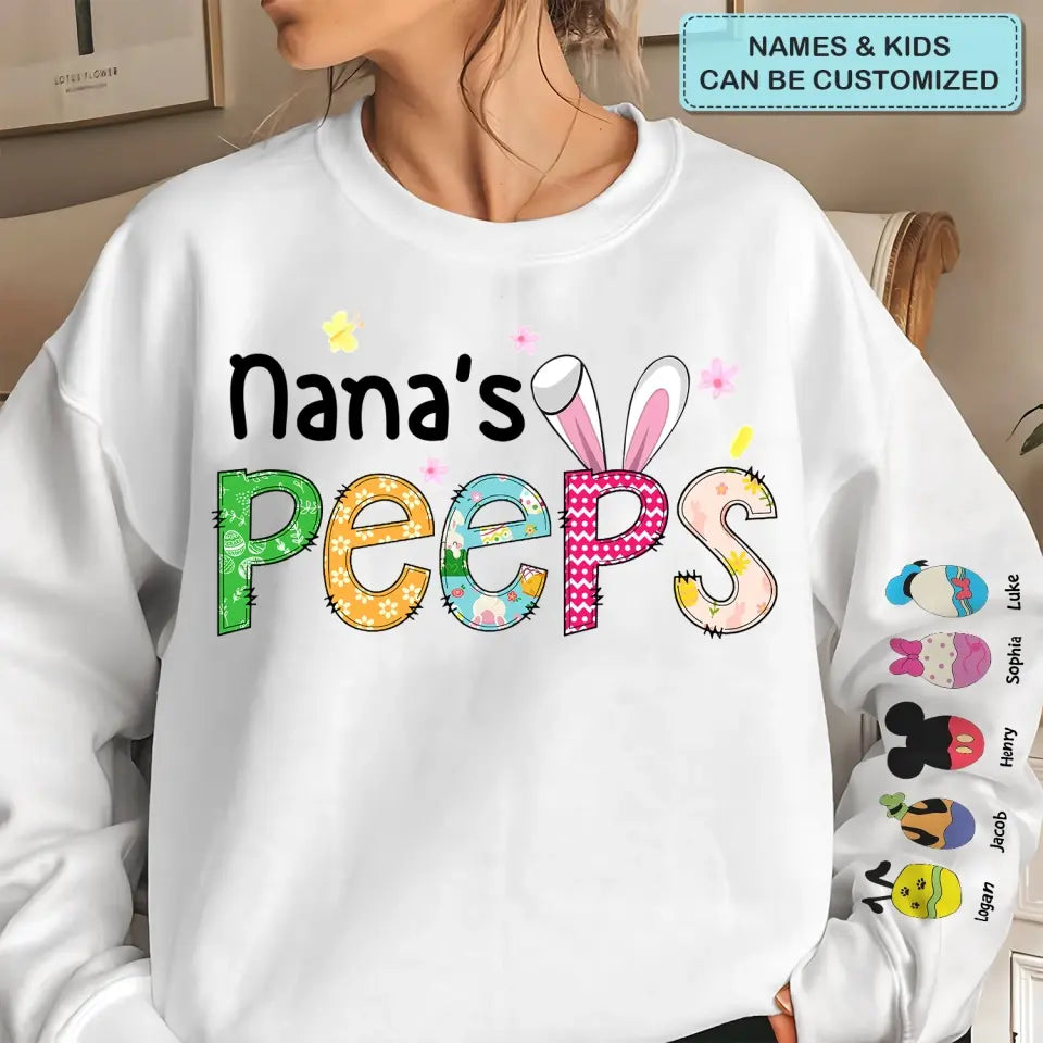 Nana's Peeps - Personalized Custom Sweatshirt - Mother's Day, Easter's Day Gift For Mom, Grandma, Family Members