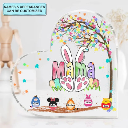 Nana Peeps - Personalized Custom Heart-shaped Acrylic Plaque - Easter, Mother's Day Gift For Grandma, Mom