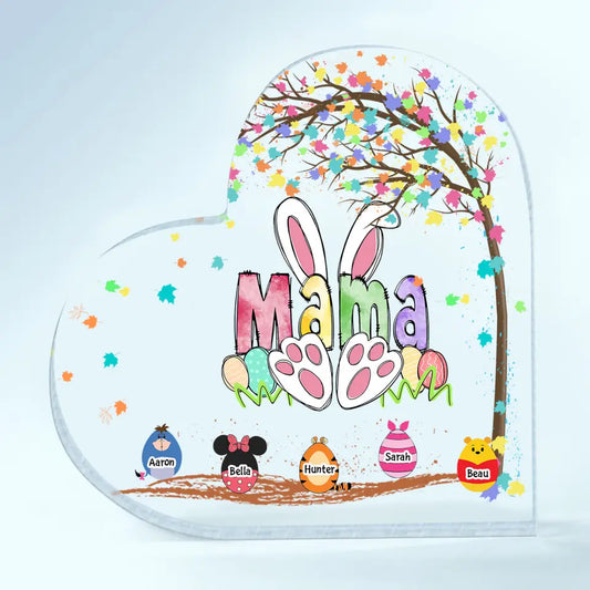 Nana Peeps - Personalized Custom Heart-shaped Acrylic Plaque - Easter, Mother's Day Gift For Grandma, Mom