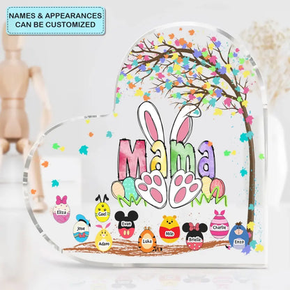 Nana Peeps - Personalized Custom Heart-shaped Acrylic Plaque - Easter, Mother's Day Gift For Grandma, Mom