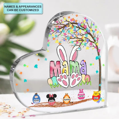 Nana Peeps - Personalized Custom Heart-shaped Acrylic Plaque - Easter, Mother's Day Gift For Grandma, Mom