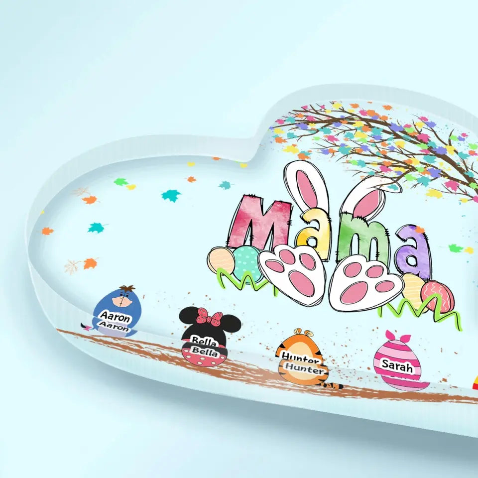 Nana Peeps - Personalized Custom Heart-shaped Acrylic Plaque - Easter, Mother's Day Gift For Grandma, Mom