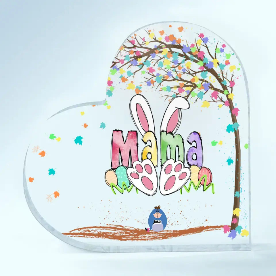 Nana Peeps - Personalized Custom Heart-shaped Acrylic Plaque - Easter, Mother's Day Gift For Grandma, Mom