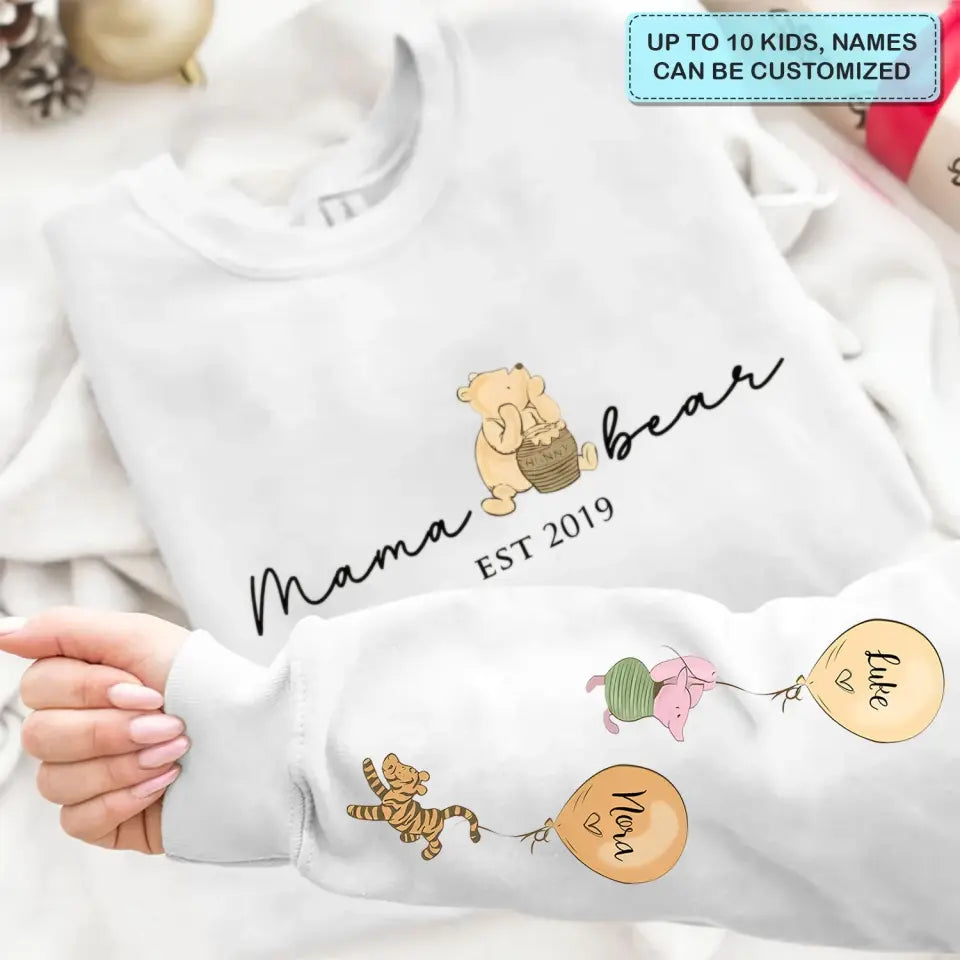 Mama Bear - Personalized Custom T-shirt - Mother's Day, Birthday Gift For Mom, Grandma, Family Members