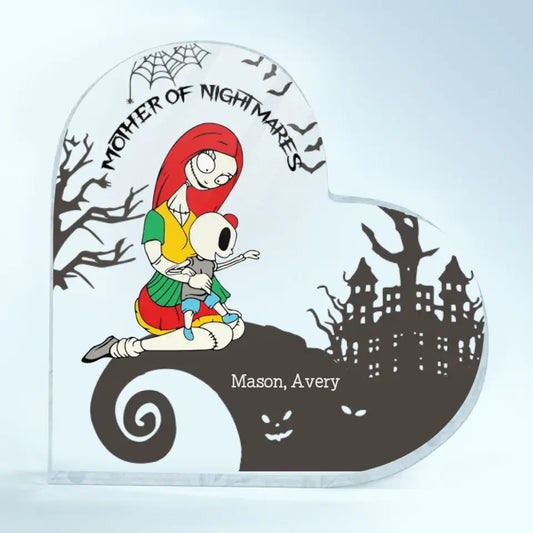 Mother Of Nightmares - Personalized Custom Heart-shaped Acrylic Plaque - Mother's Day, Birthday Gift For Mom